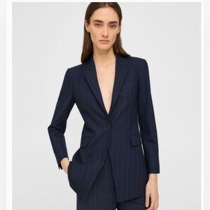 Theory Etiennette Blazer Size 4 in Navy Good Wool